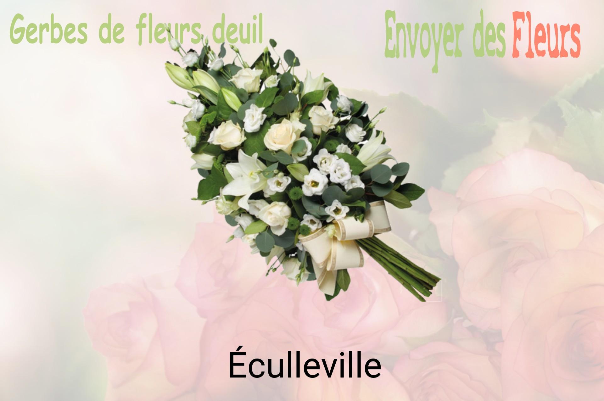 Gerbe de fleurs de deuil livrée à Éculleville